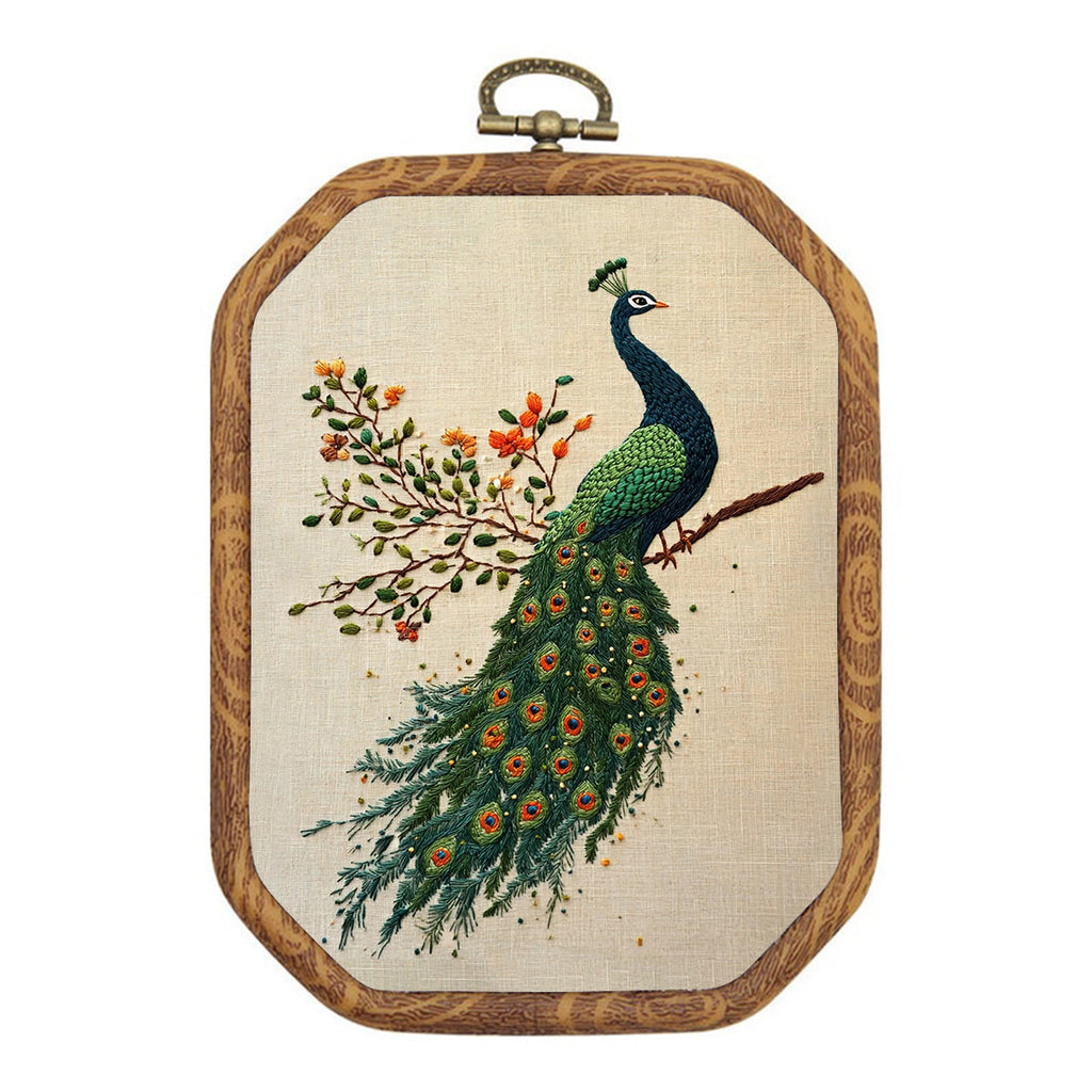 Rubbyoo Embroidery Kit-  Flower Branch Peacock - image 0