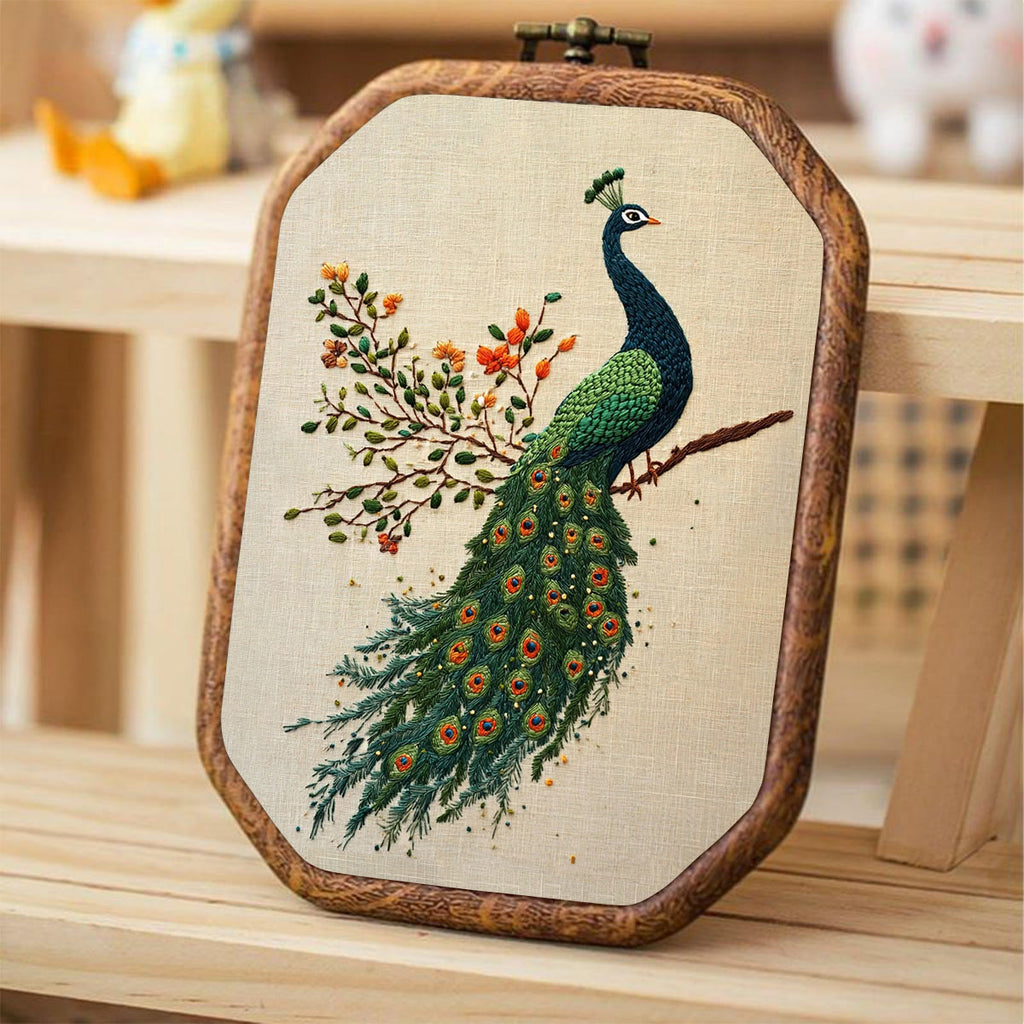 Rubbyoo Embroidery Kit-  Flower Branch Peacock - image 4