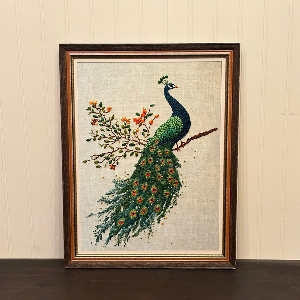 Rubbyoo Embroidery Kit-  Flower Branch Peacock - image 2