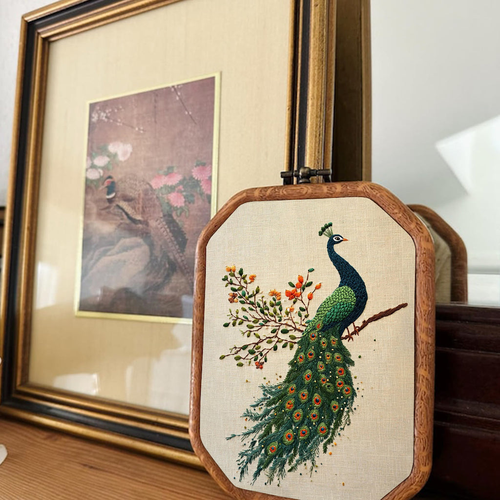 Rubbyoo Embroidery Kit-  Flower Branch Peacock - image 1