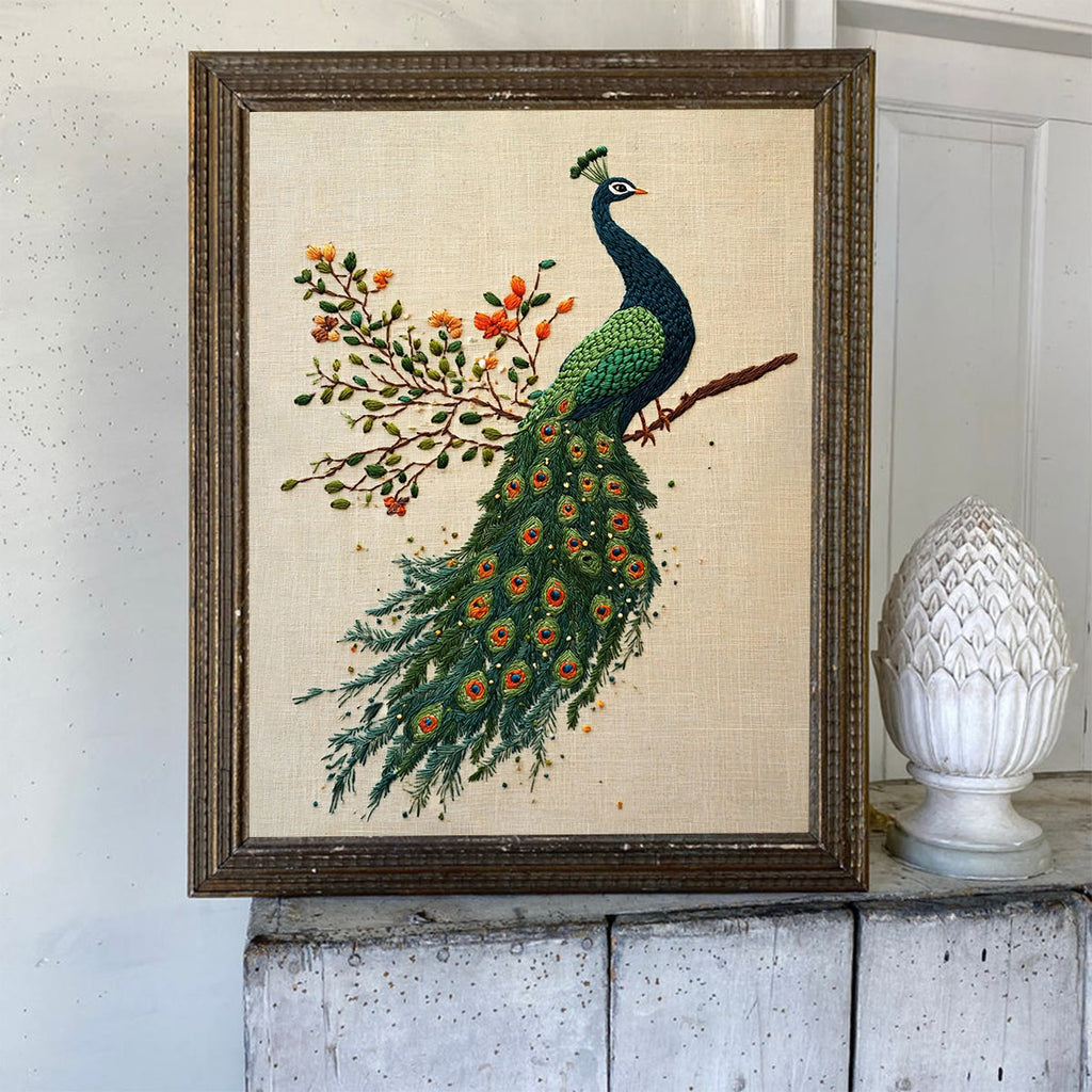 Rubbyoo Embroidery Kit-  Flower Branch Peacock - image 6