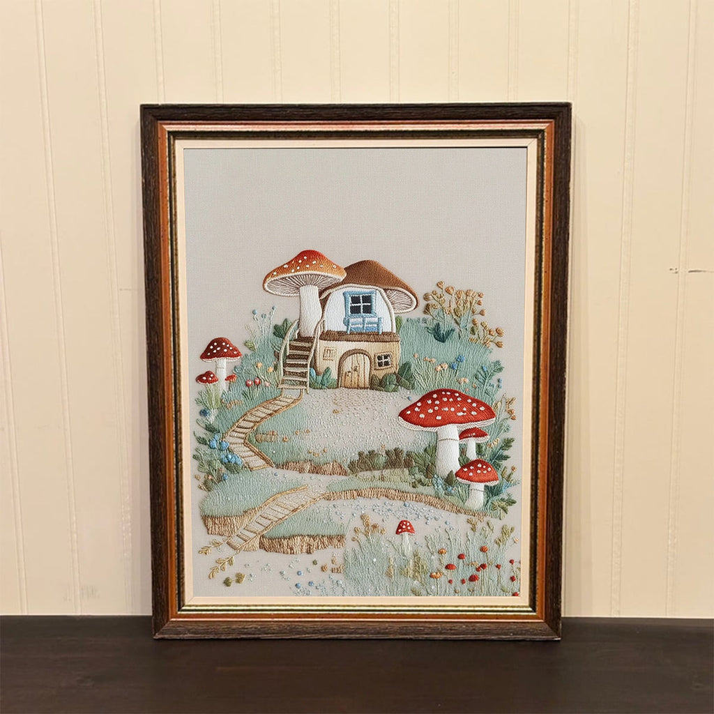 Rubbyoo Embroidery Kit-  Mushroom House Path - image 1