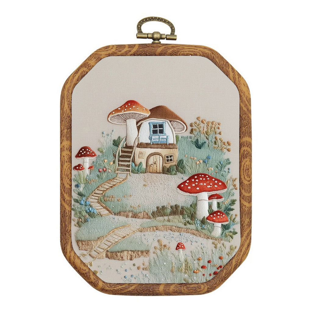Rubbyoo Embroidery Kit-  Mushroom House Path - image 0