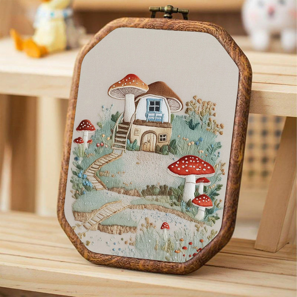 Rubbyoo Embroidery Kit-  Mushroom House Path - image 3