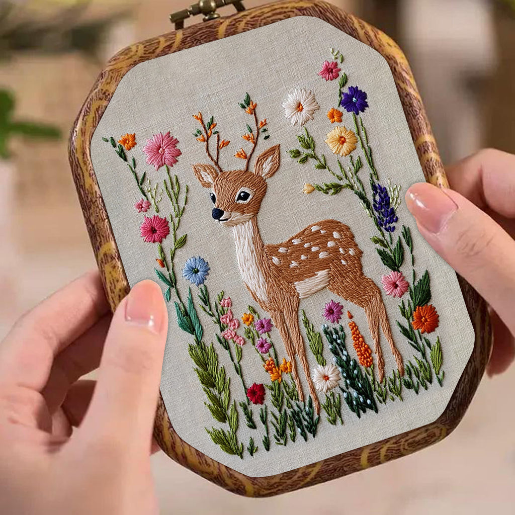 Rubbyoo Embroidery Kit-  Flowers Deer - image 4