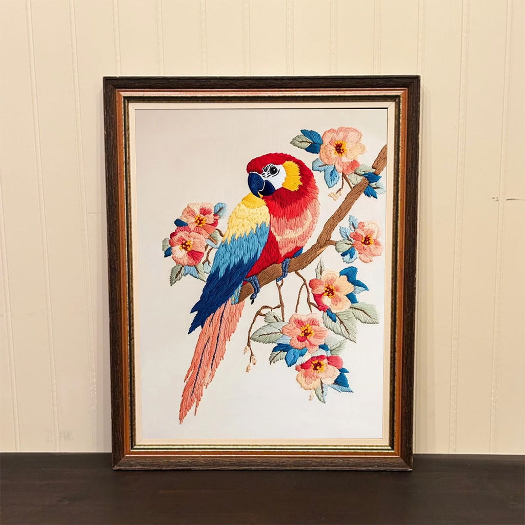 Rubbyoo Embroidery Kit- Flowers Parrot - image 2