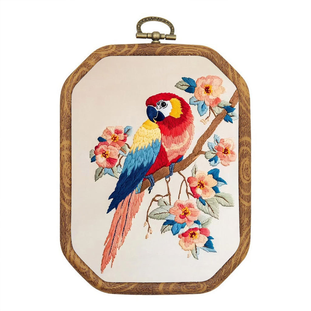 Rubbyoo Embroidery Kit- Flowers Parrot - image 0