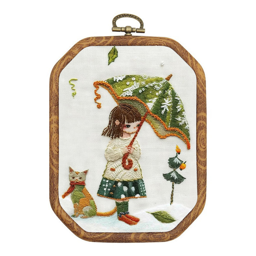 Rubbyoo Embroidery Kit-  Umbrella Holding Girl - image 0
