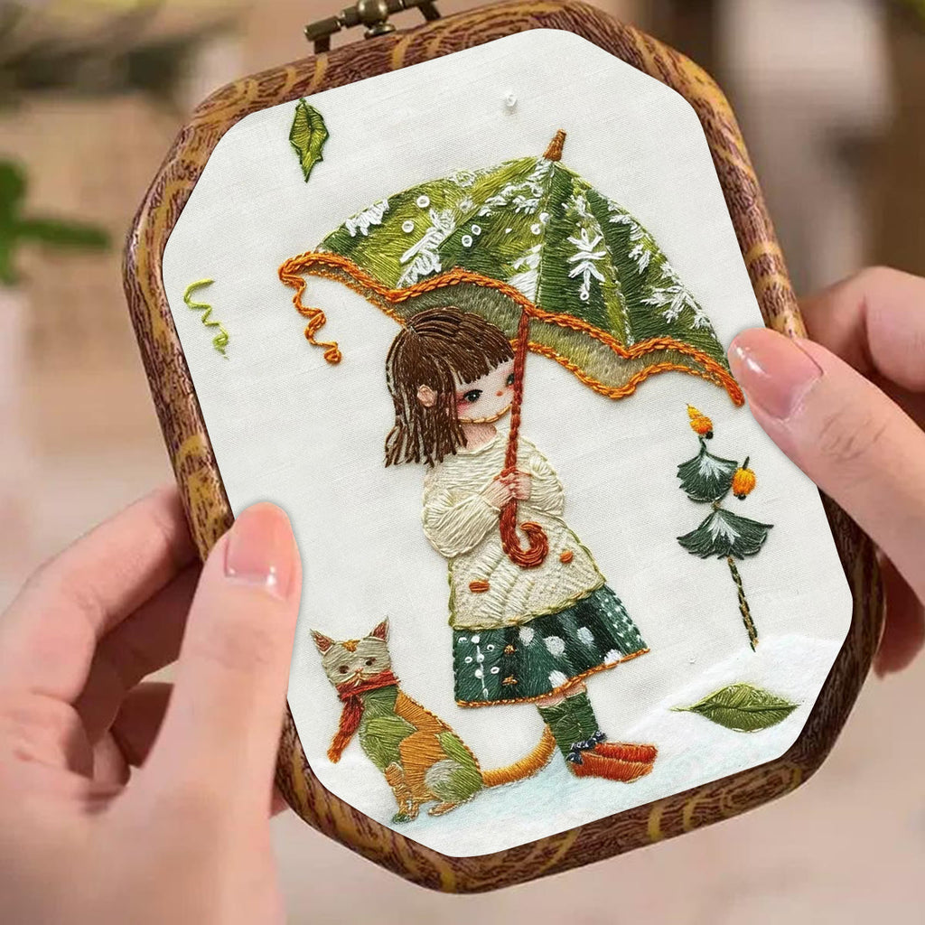 Rubbyoo Embroidery Kit-  Umbrella Holding Girl - image 4