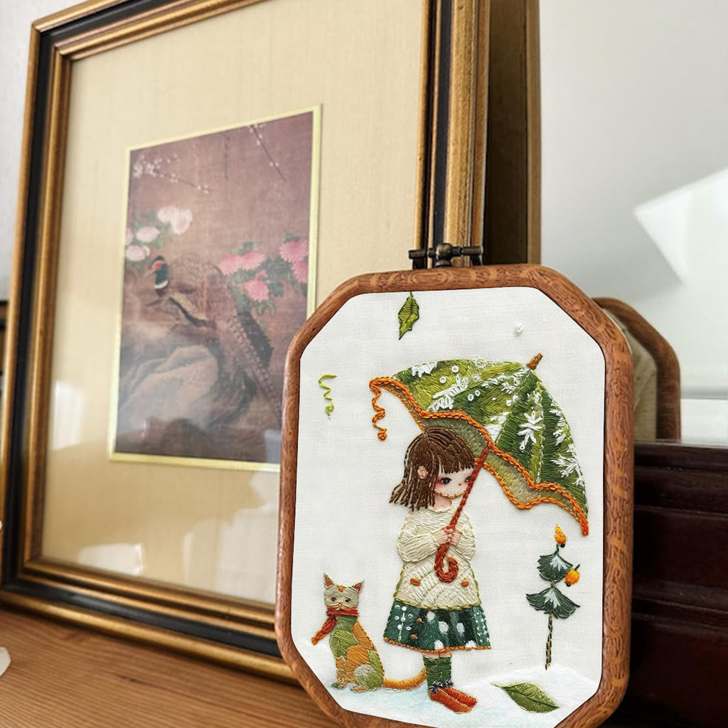 Rubbyoo Embroidery Kit-  Umbrella Holding Girl - image 2