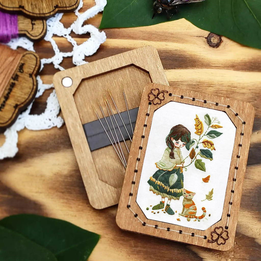 Rubbyoo Embroidery Kit- Leaves Holding Girl - image 6