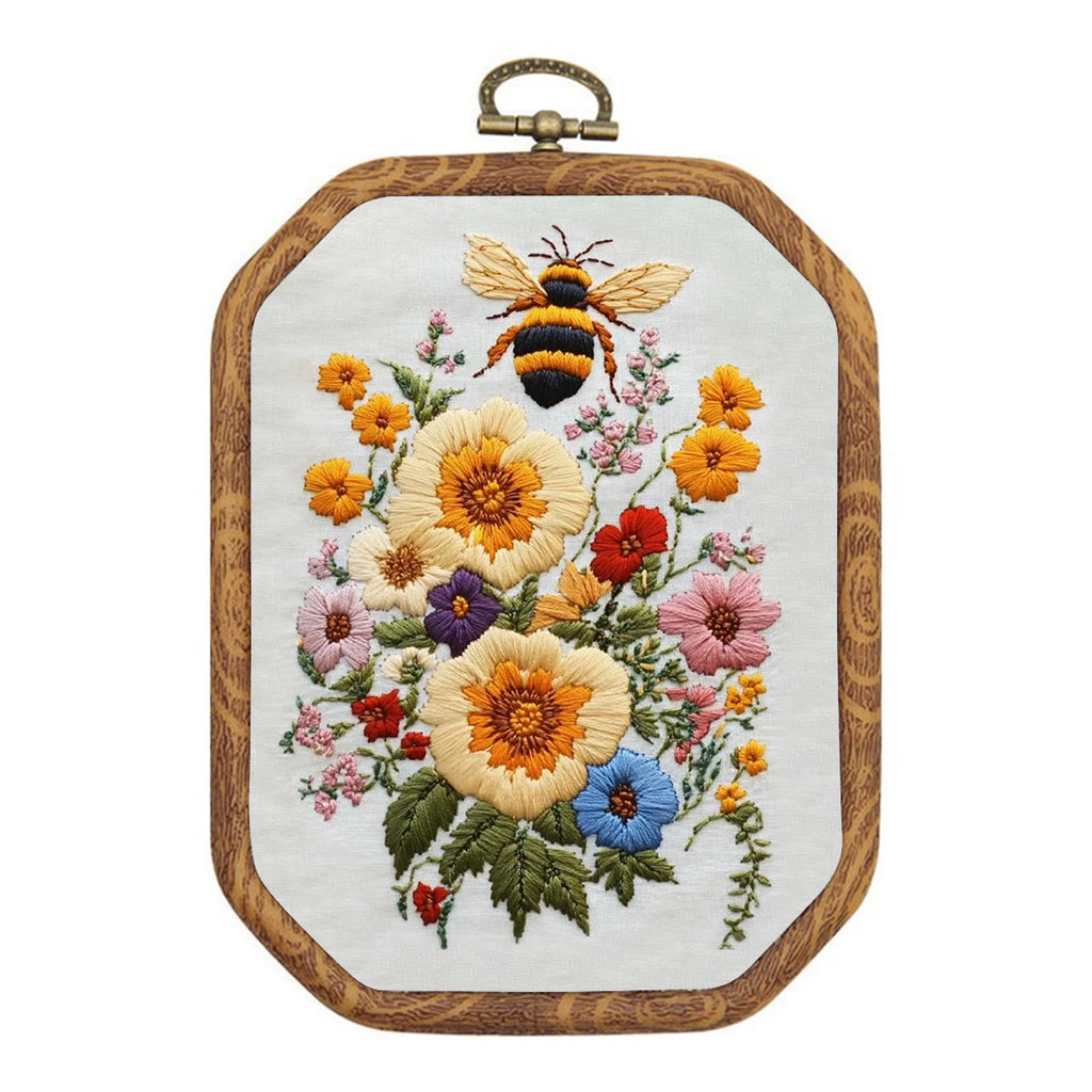 Rubbyoo Embroidery Kit-  Bee And Flowers - image 0
