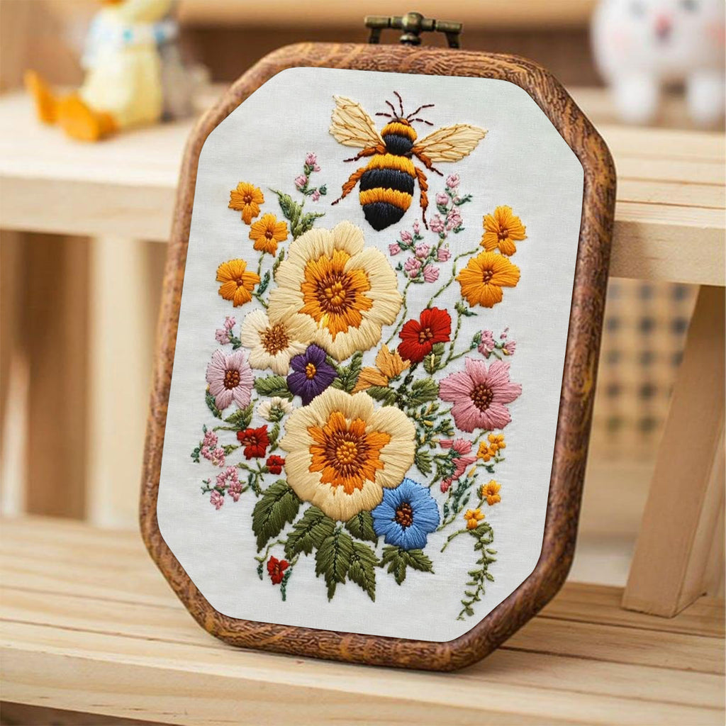 Rubbyoo Embroidery Kit-  Bee And Flowers - image 3