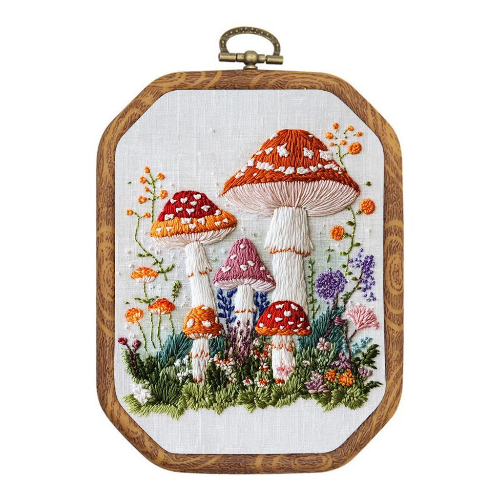 Rubbyoo Embroidery Kit- Mushroom Plant - 20*15cm - image 0