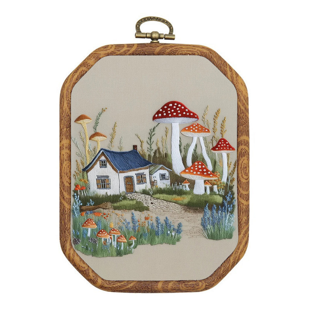 Rubbyoo Embroidery Kit-  Mushroom Village - image 0