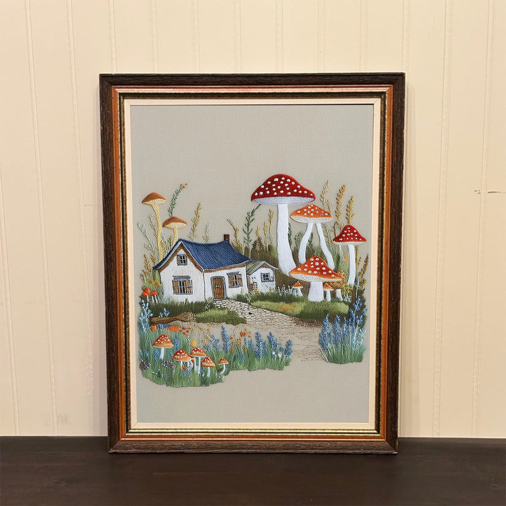Rubbyoo Embroidery Kit-  Mushroom Village - image 1