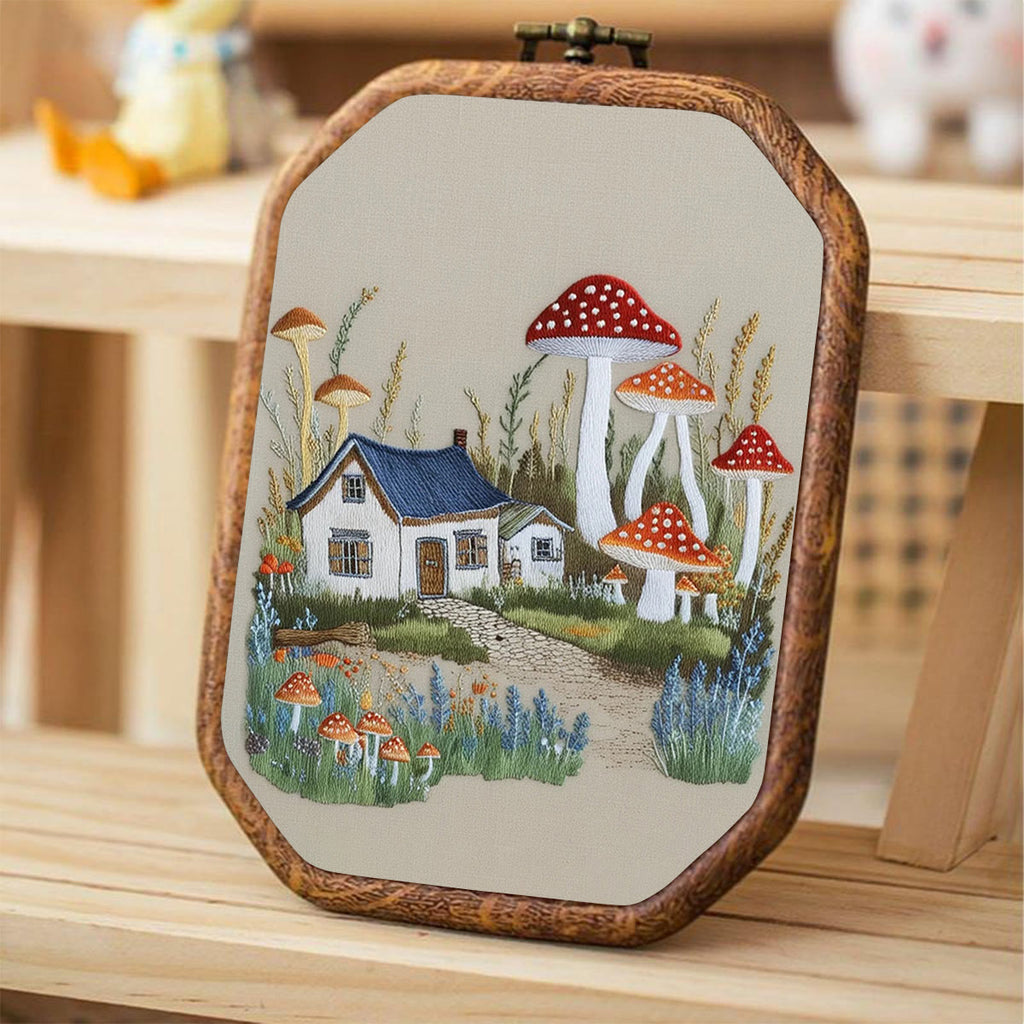Rubbyoo Embroidery Kit-  Mushroom Village - image 3