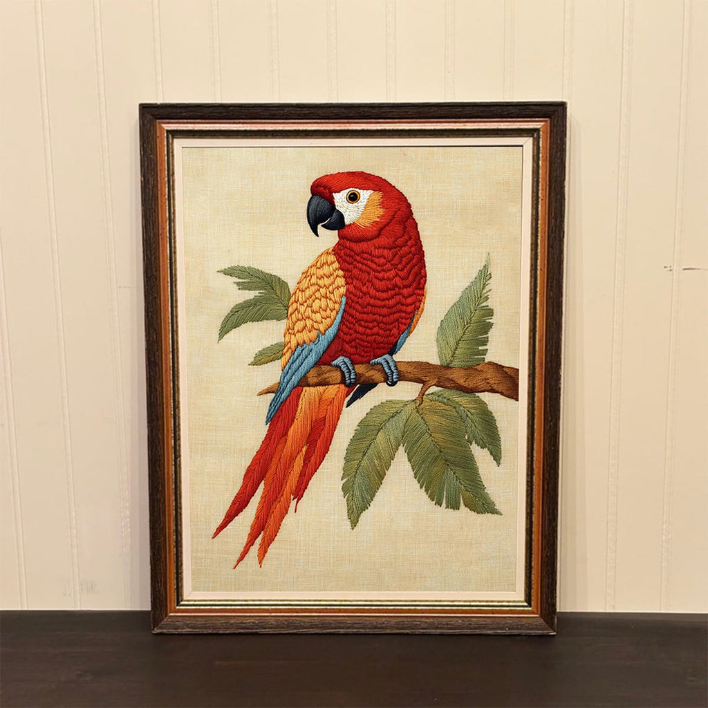 Rubbyoo Embroidery Kit- Red Bird Parrot - image 1