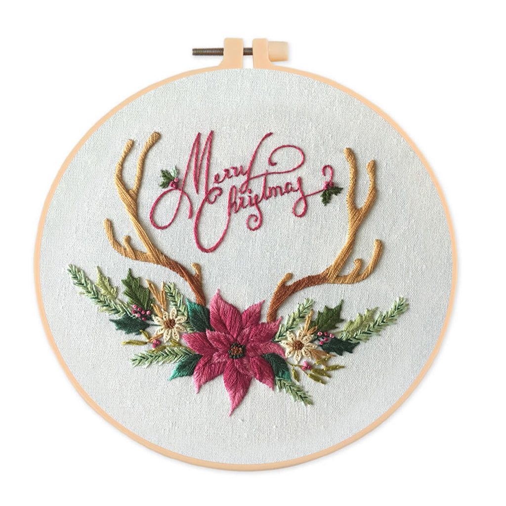 Rubbyoo Embroidery Kit -Merry Christmas Deer Antler  - image 0