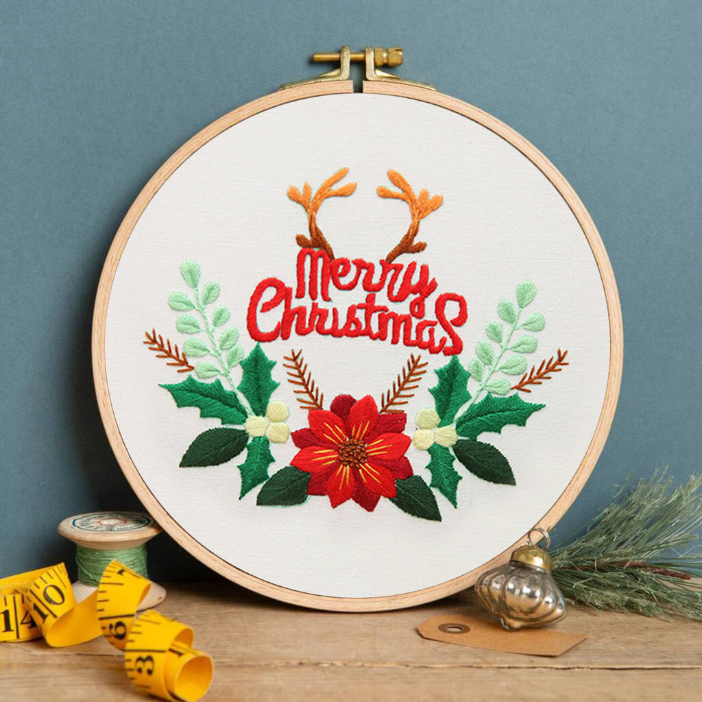 Rubbyoo Embroidery Kit - Antler  Flowers Christmas - image 2