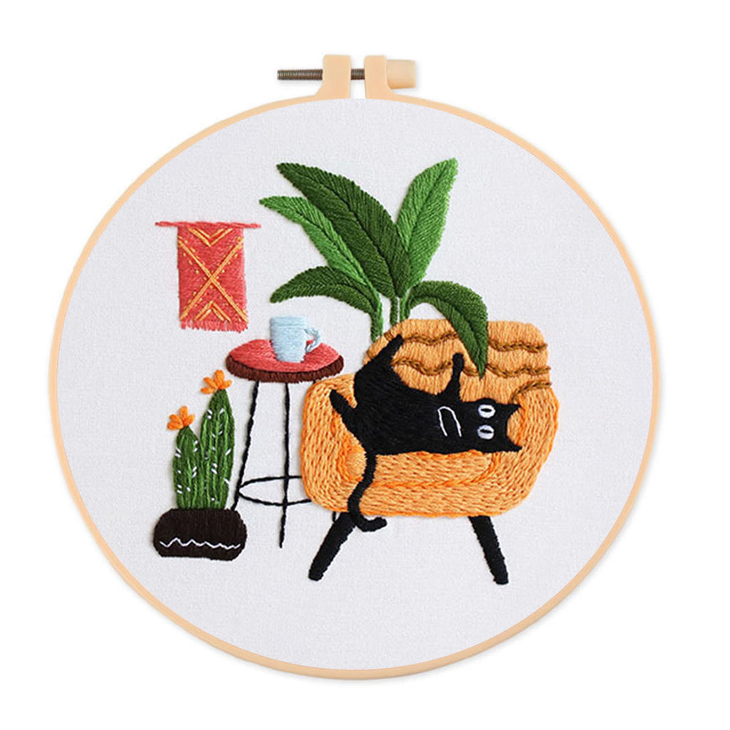 Rubbyoo Embroidery Kit -  Lazy Cat On The Sofa - image 0