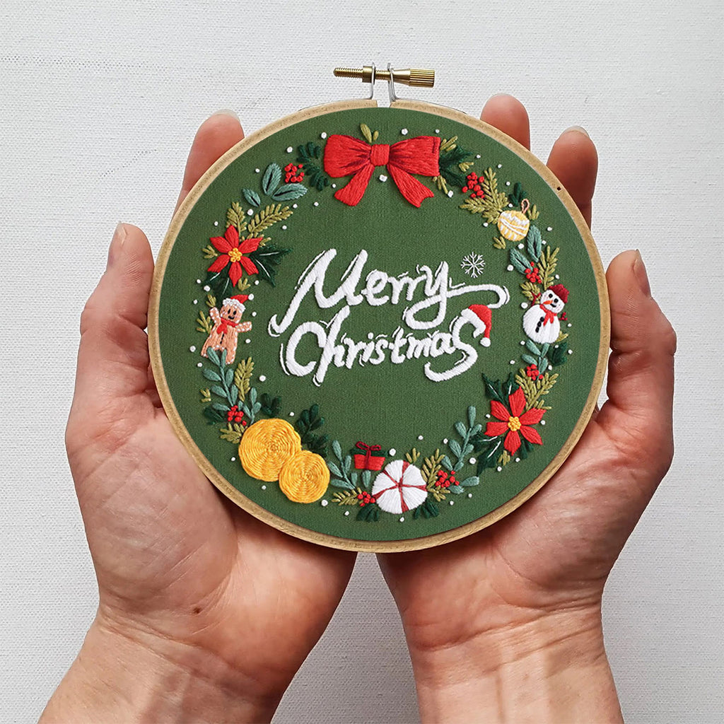 Rubbyoo Embroidery Kit-Snowman Gingerbread Man Wreath  - image 5