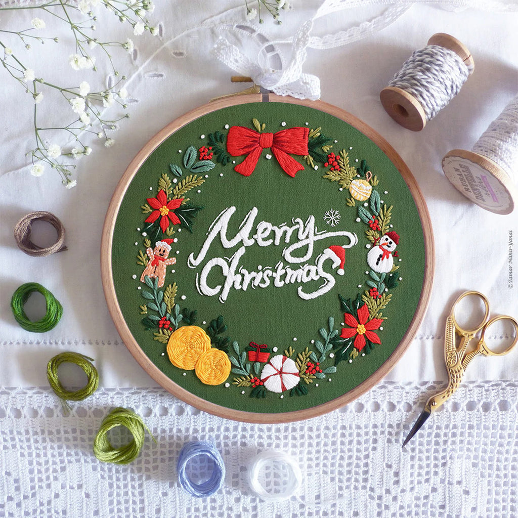 Rubbyoo Embroidery Kit-Snowman Gingerbread Man Wreath  - image 7