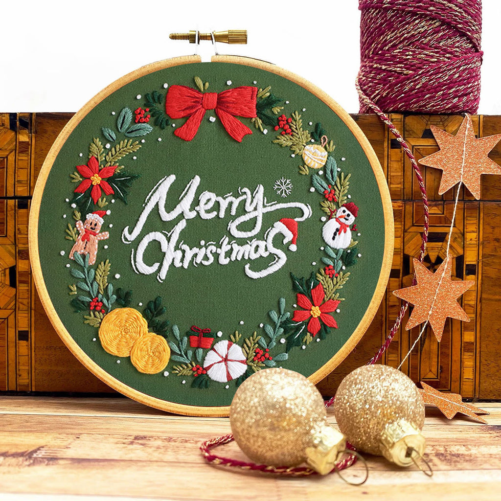 Rubbyoo Embroidery Kit-Snowman Gingerbread Man Wreath  - image 8