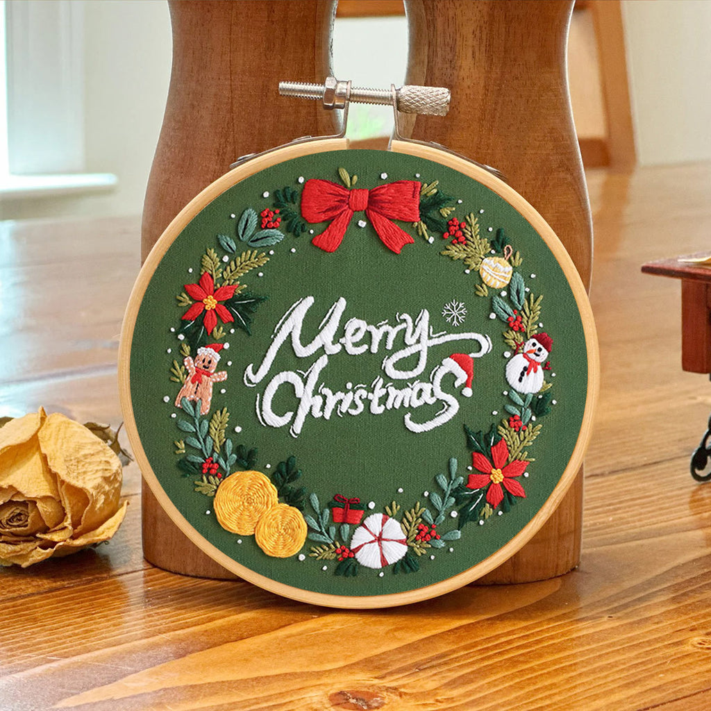 Rubbyoo Embroidery Kit-Snowman Gingerbread Man Wreath  - image 6