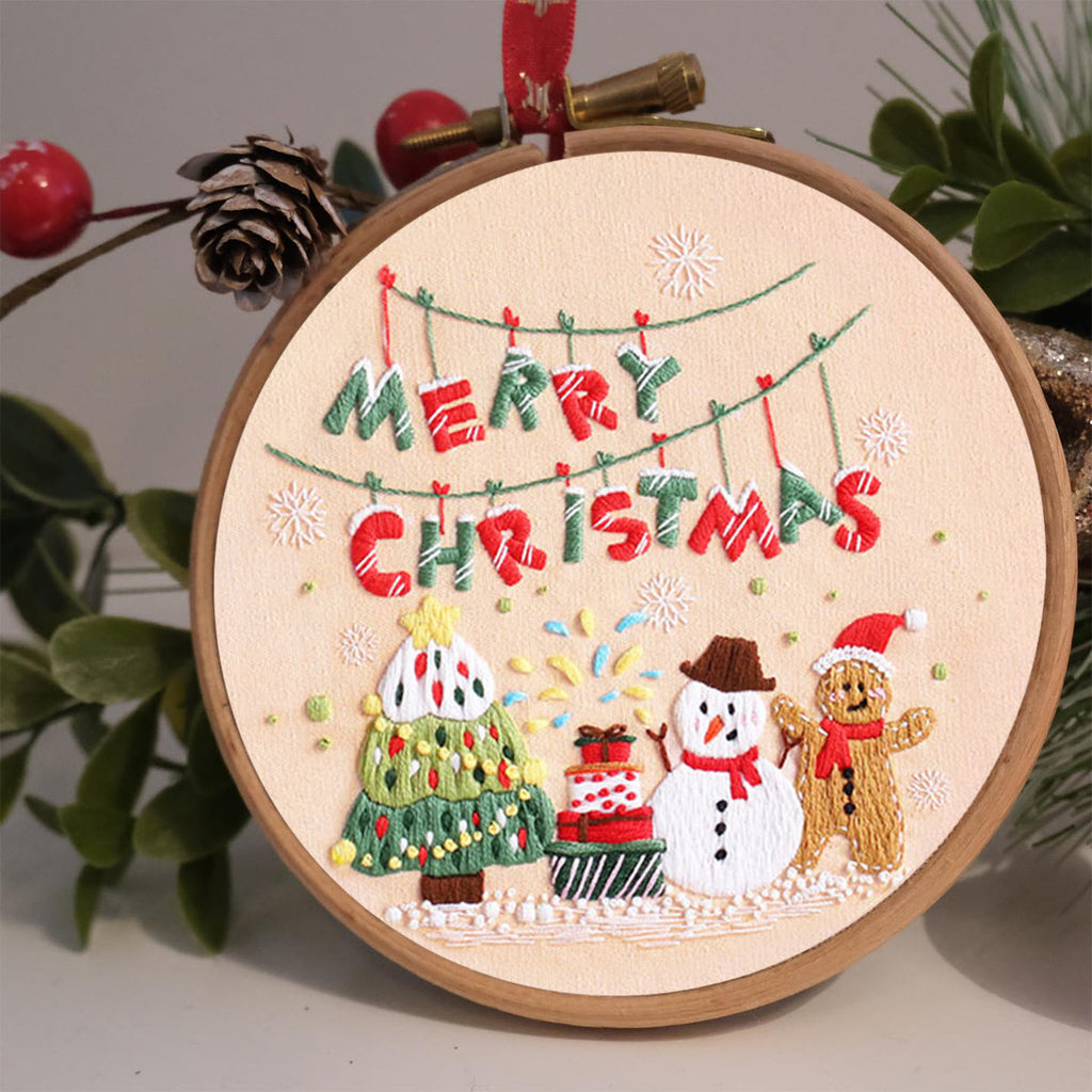 Rubbyoo Embroidery Kit-Snowman Gingerbread Man Christmas Tree - image 1