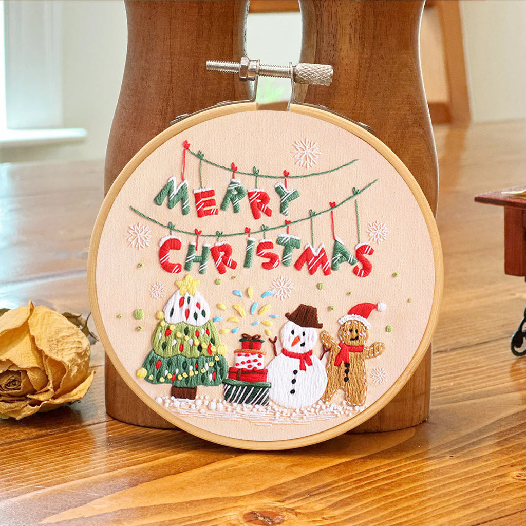 Rubbyoo Embroidery Kit-Snowman Gingerbread Man Christmas Tree - image 6