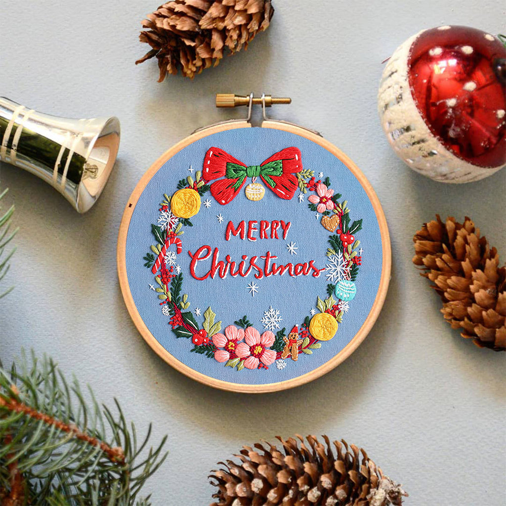 Rubbyoo Embroidery Kit-Christmas Wreath - Blue - image 4