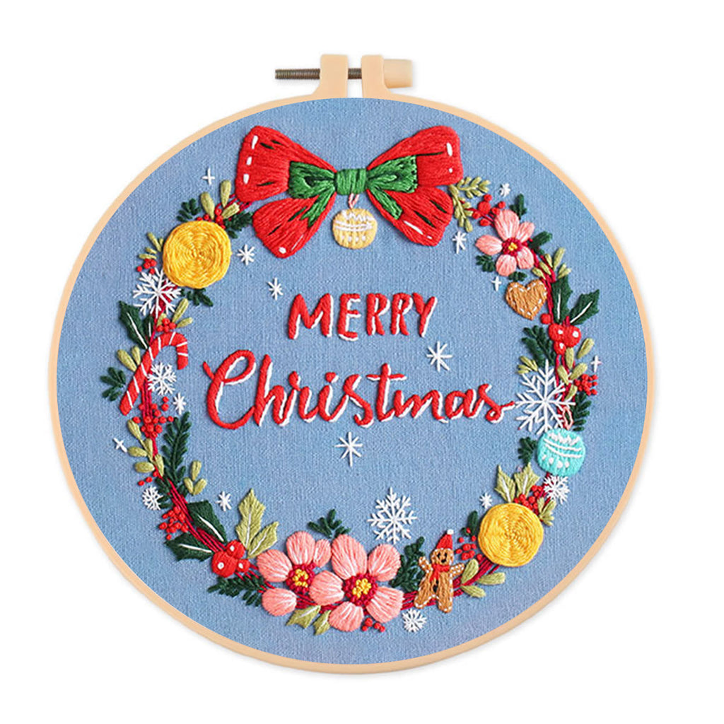 Rubbyoo Embroidery Kit-Christmas Wreath - Blue - image 0