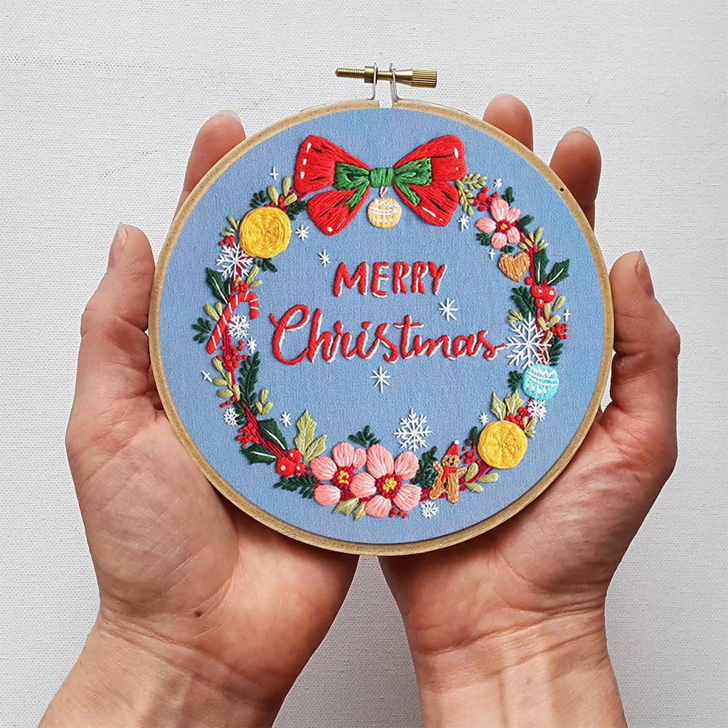Rubbyoo Embroidery Kit-Christmas Wreath - Blue - image 3