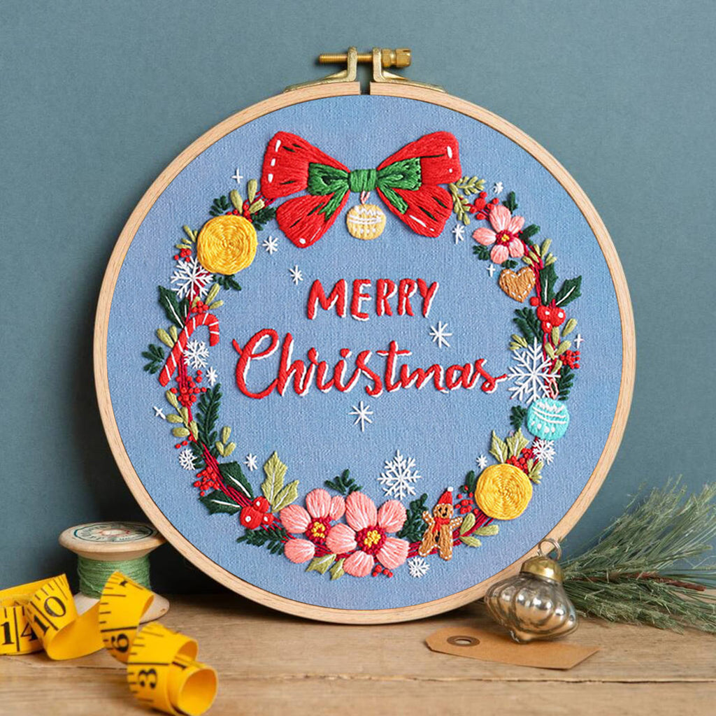 Rubbyoo Embroidery Kit-Christmas Wreath - Blue - image 2