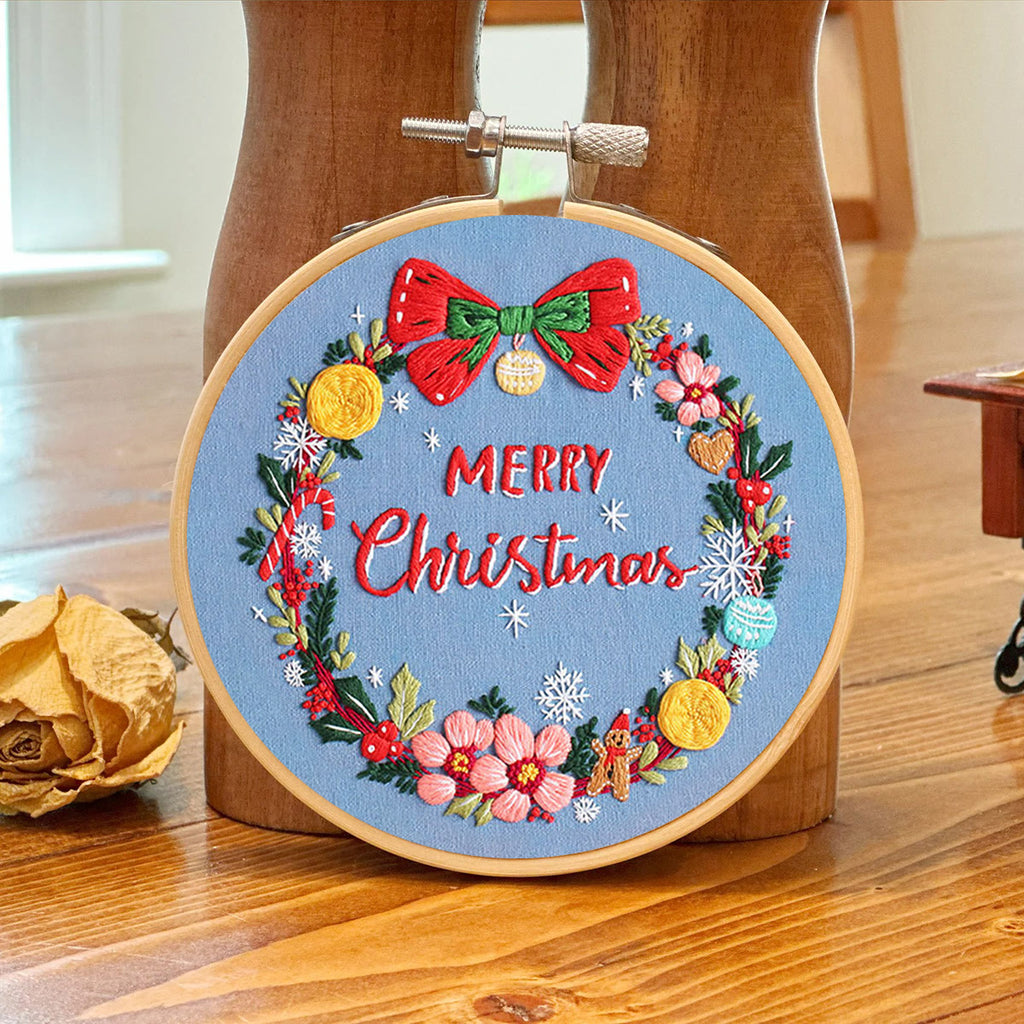 Rubbyoo Embroidery Kit-Christmas Wreath - Blue - image 6