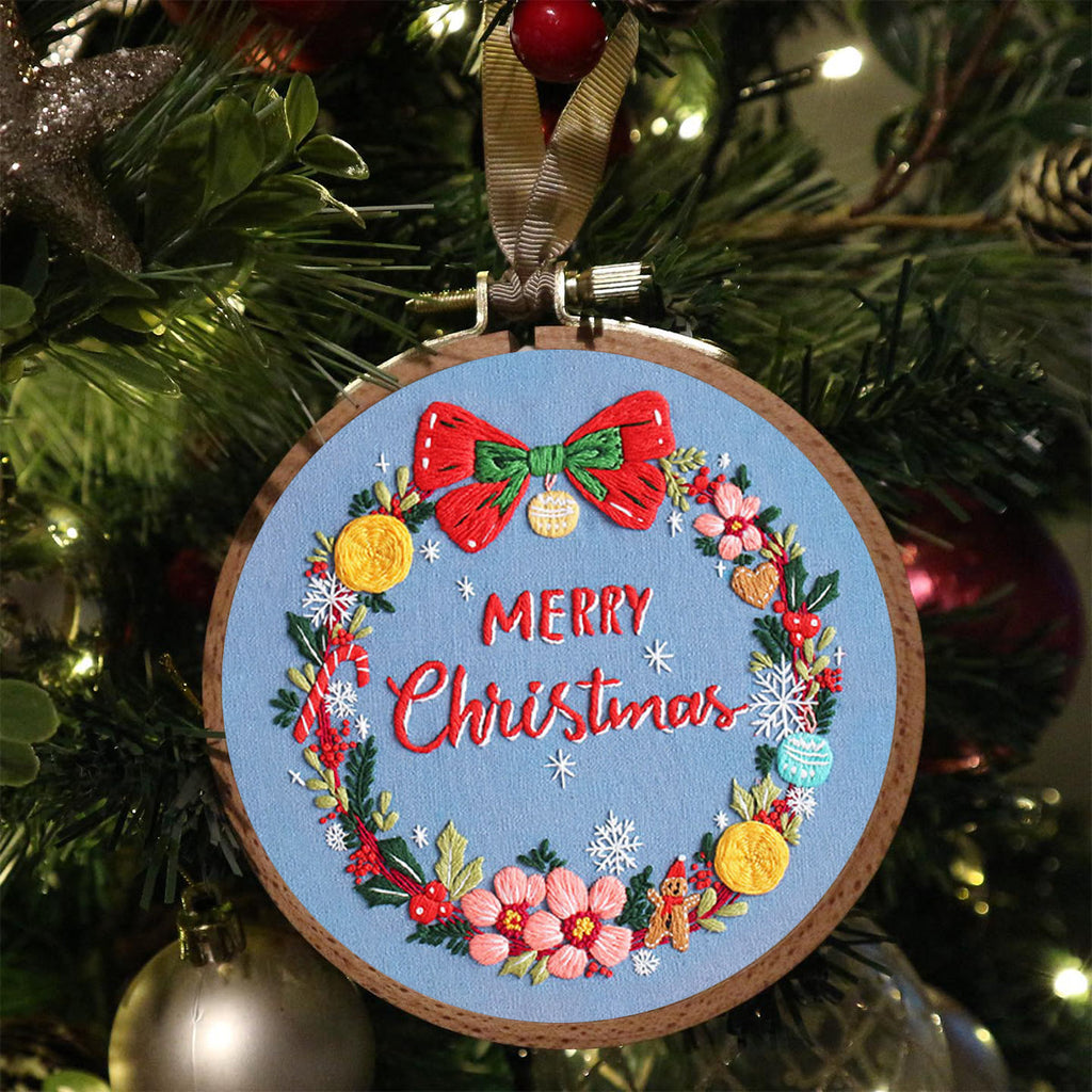 Rubbyoo Embroidery Kit-Christmas Wreath - Blue - image 5