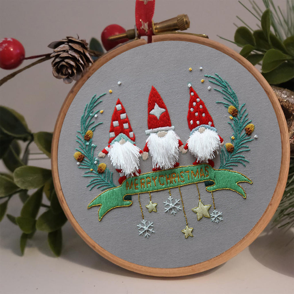 Rubbyoo Embroidery Kit-Three Santa Claus  - image 1