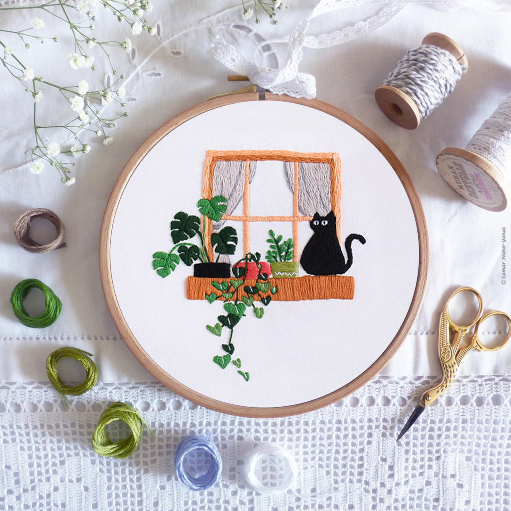 Rubbyoo Embroidery Kit- Black cat on the windowsill - image 7