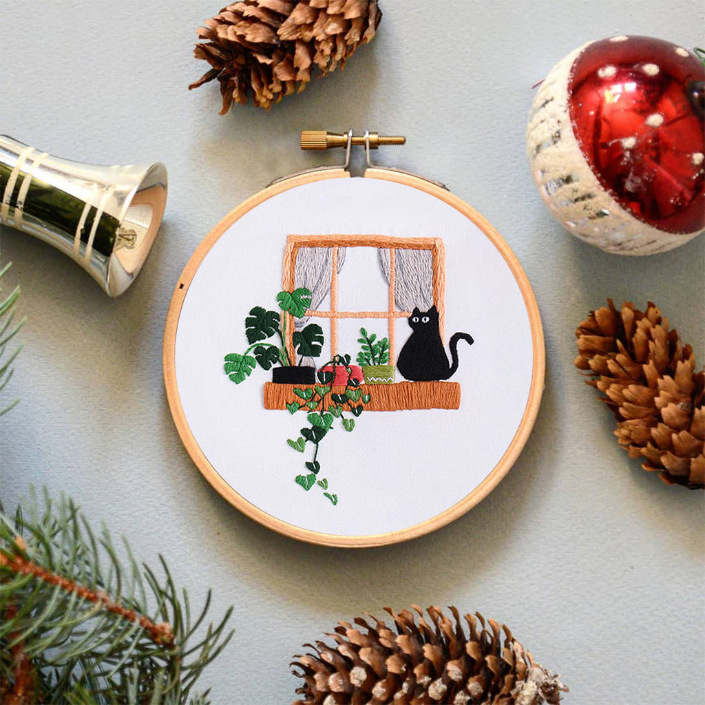 Rubbyoo Embroidery Kit- Black cat on the windowsill - image 5