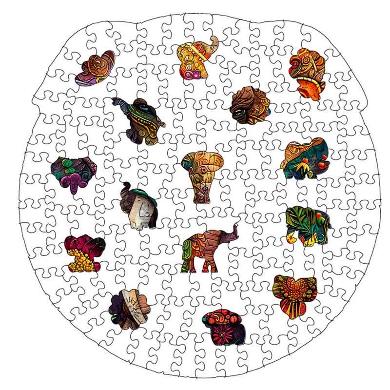 Rubbyoo Enchanted Elephant - Wooden Jigsaw Puzzle - image 2