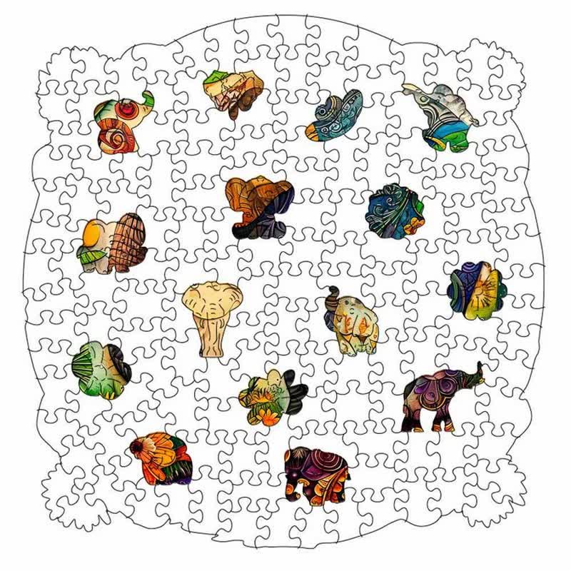 Rubbyoo Floral Elephant - Wooden Jigsaw Puzzle - image 2