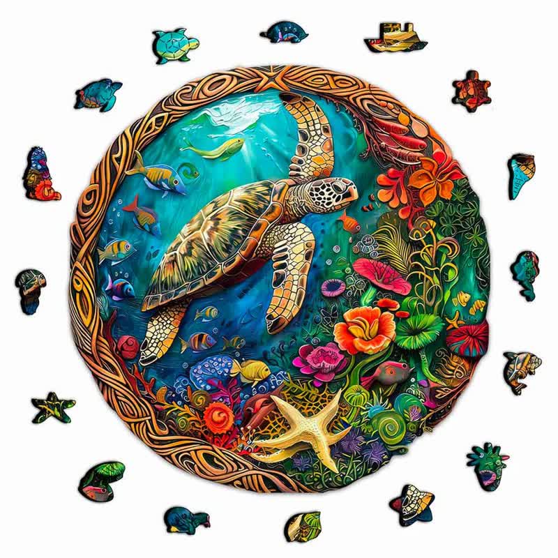 Rubbyoo Colorful Turtle - Wooden Jigsaw Puzzle - image 1