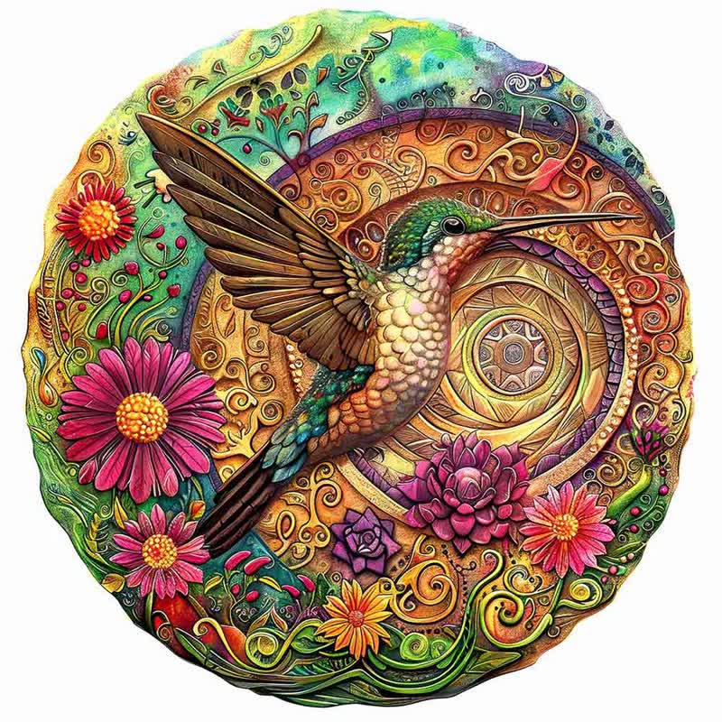 Rubbyoo Blossom Hummingbird - Wooden Jigsaw Puzzle - A3 - Wooden Gift Packaging - image 0