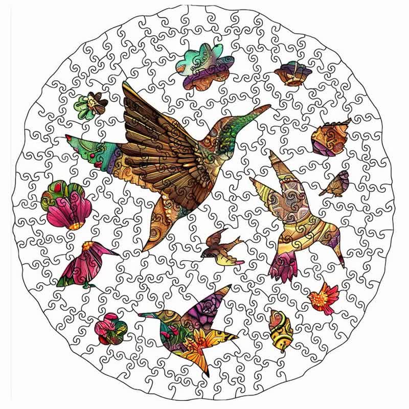 Rubbyoo Blossom Hummingbird - Wooden Jigsaw Puzzle - image 2