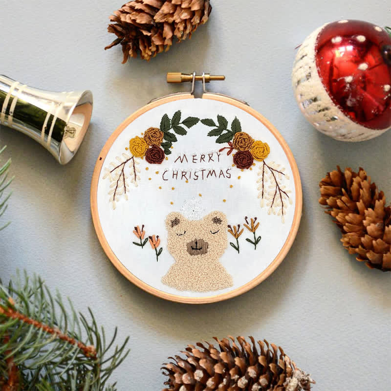 Rubbyoo Embroidery Kit - Cute Christmas Bear Gift   - image 4