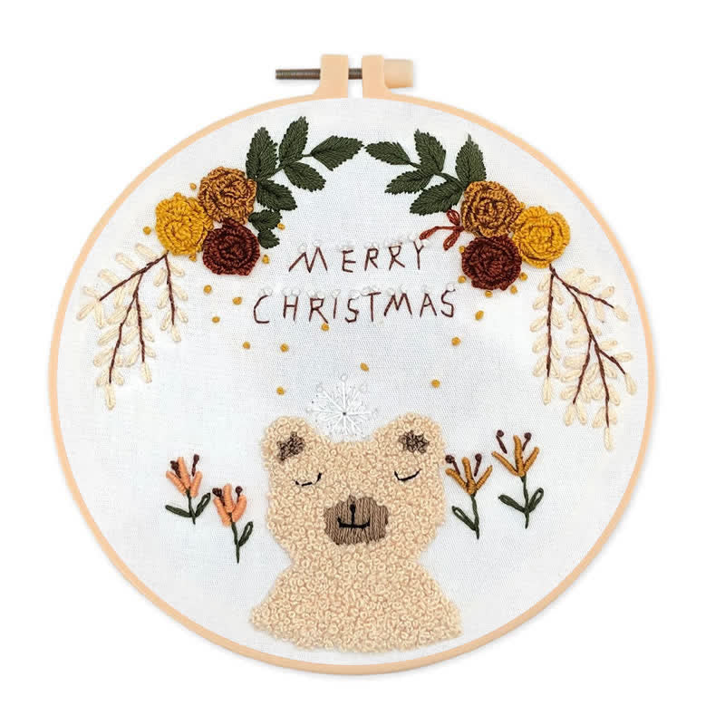 Rubbyoo Embroidery Kit - Cute Christmas Bear Gift   - image 0
