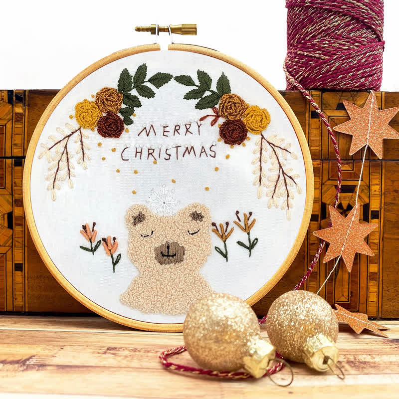 Rubbyoo Embroidery Kit - Cute Christmas Bear Gift   - image 7
