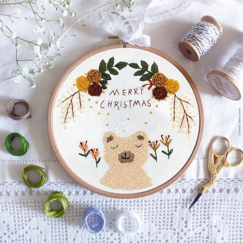 Rubbyoo Embroidery Kit - Cute Christmas Bear Gift   - image 8