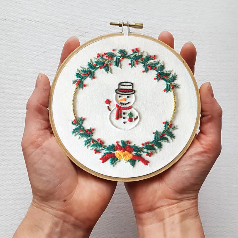 Rubbyoo Embroidery Kit - Christmas Snowman Wreath  - image 4